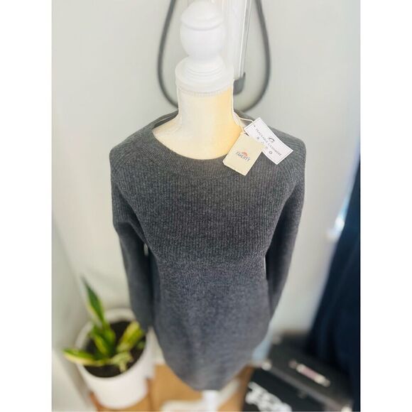 FAHERTY Stowe Cashmere Sweater Dress, 100% Cashmere, Gray, Large, (12/14), NWT - Picture 11 of 16